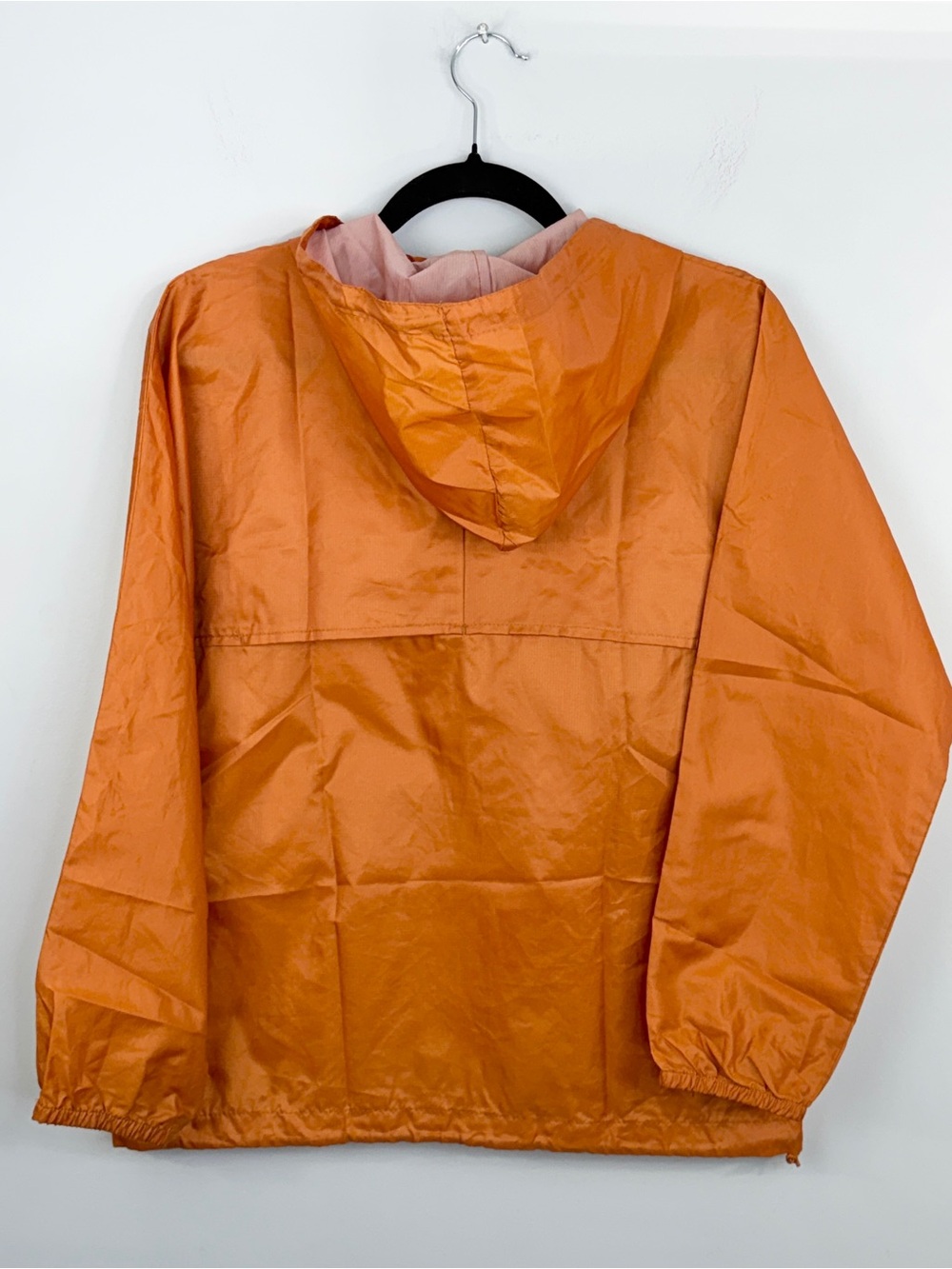 Vintage 90s Y2K burnt orange packable fanny pack boxy anorak windbreaker M - Picture 5 of 17